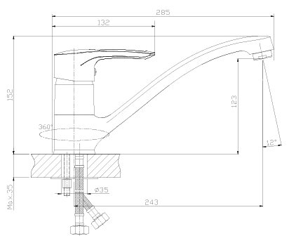 Смеситель Rossinka Z40-21 для кухни