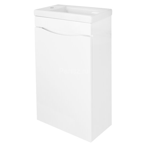 Комплект тумба подвесная Loranto Алина - 40 400х220х730 с раковиной Миранда 40 левая, белый (CS00087