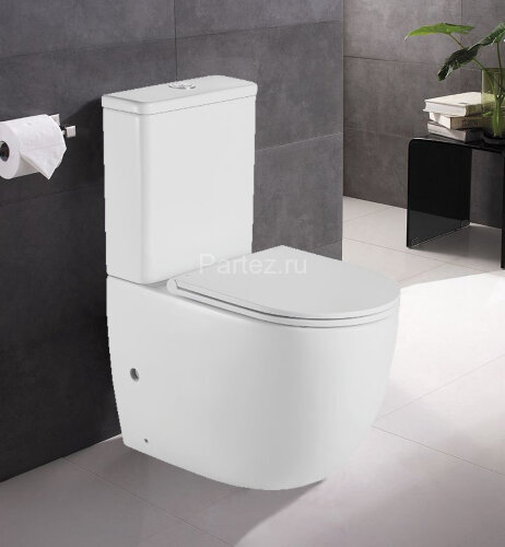 Унитаз-компакт Azario Mitta 620х340х810 напольный, безободковый, в комплекте с сиденьем микролифт (A
