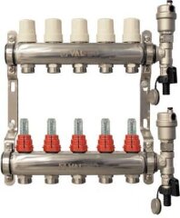 Коллекторная группа НЕРЖ. с расходомерами 1"х8х3/4"EK VALTEC