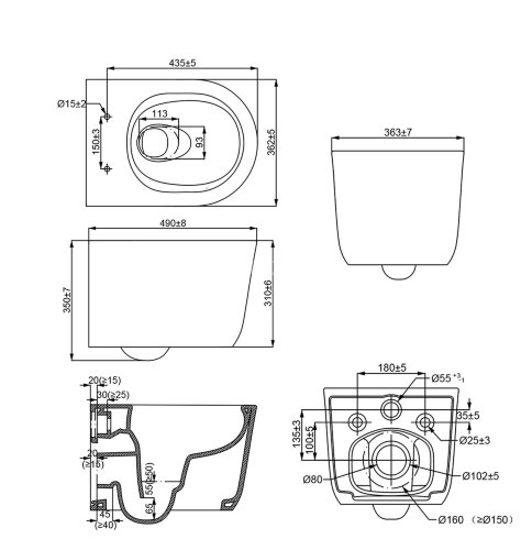 Сет: Инсталляция AZARIO, унитаз подвесной Creo Ceramique LYon 2.0 с системой смыва Tornado в комплек