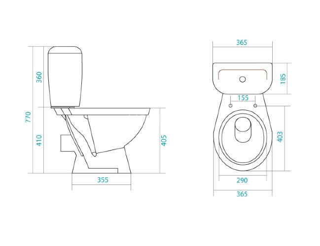 Унитаз-компакт Santek Паллада напольный, с бачком и сиденьем, белый (1.WH30.2.371)