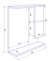 Зеркало-шкаф Loranto Модерн 60 правостороннее, 600х825х160 (CS00046070)
