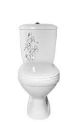 Унитаз-компакт Суперкомпакт декор Цветы А Стандарт, сиденье полипропилен (44901110222)