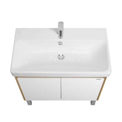 Тумба под раковину AQUATON Сканди Doors 80 Белый глянец/Дуб Рустикальный (1A282901SDZ90)