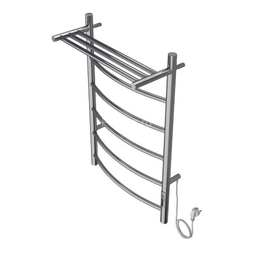 Полотенцесушитель электрический AZARIO VERONA 500/800 5 секций, с полкой, диммер справа, хром (AZ048