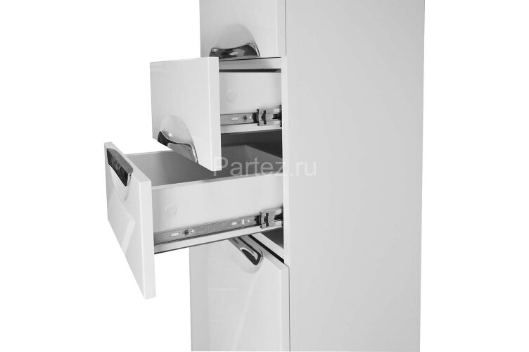 Пенал Loranto Стиль 40 с корзиной для белья, левосторонний, 400х1970х330, белый (CS00024797)