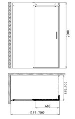 Душевой уголок Gemy Modern Gent S25191B-A6-90