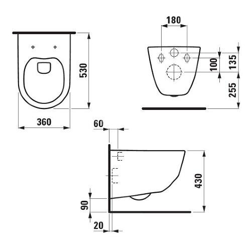ПЭК Laufen PRO подвесной унитаз Rimless с инсталляций, кнопкой и сидением