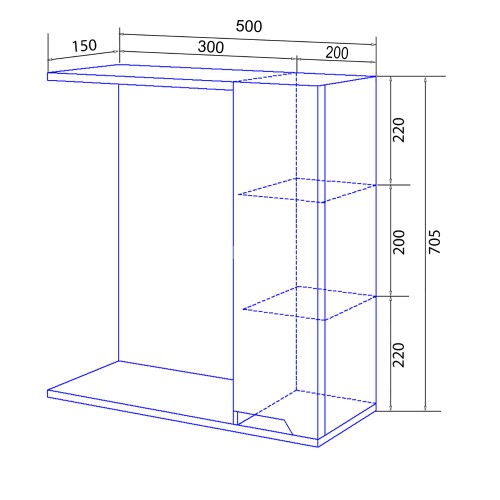 Зеркало-шкаф Loranto Палермо 500х150х700 правый, белый (CS00092511)