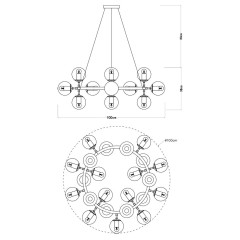 Подвесная люстра Arte Lamp A1664SP-25BK