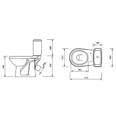 Унитаз-компакт Элисса Оптима Стандарт с сиденьем, белый (43901130302)