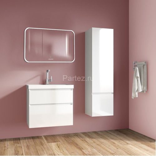 Комплект тумба Azario Velluto 60 600х450х660 подвесная, с раковиной Slim 60, белый матовый (CS000886