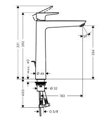 71716000 Talis E 240 смеситель для раковины