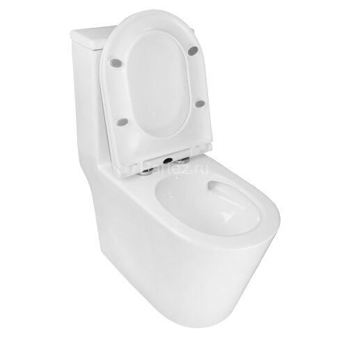 Унитаз-моноблок Azario Scala 360х690х790 безободковый, слив "Торнадо", с быстросъемным сиденьем микр