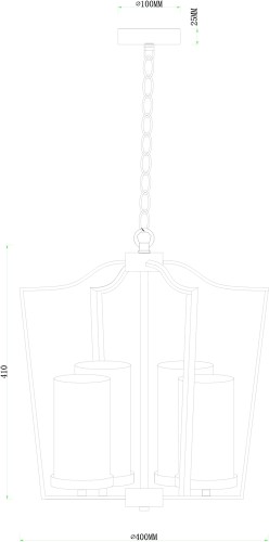 Подвесная люстра Arte Lamp A7017SP-4BK