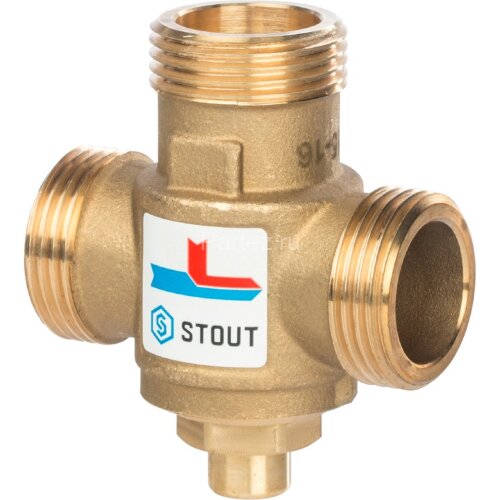 Термостатический смесительный клапан G 1"М-G 1"1/2F-G 1"M  60°С Stout