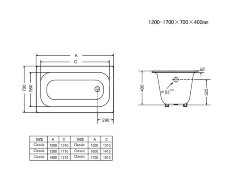 Ванна чугунная Goldman Classic 130х70х40, с ножками, без ручек
