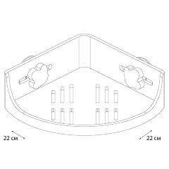Полочка угловая Fixsen Grampus одноэтажная, белая (GR-3310)