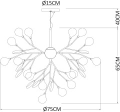 Подвесная люстра Arte Lamp A7274SP-36GO