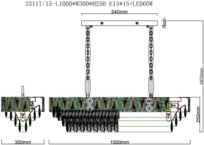 Подвесная люстра Fluorite FL1058-15PL