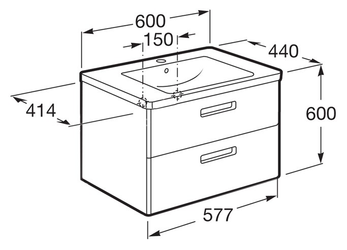 Шкаф под раковину Roca Gap, 60*44*60 см, белый (Z.RU93.0.273.4)