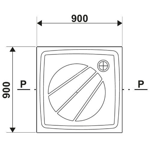 Душевой поддон Ravak PERSEUS PRO-90 цвет белый (XA037701010)