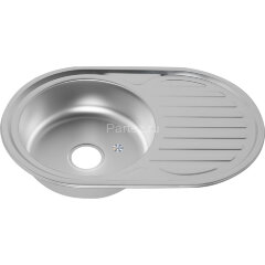 Мойка 7750 U N 0,6/160 матовая врез  овальная  с сифоном  (122a NМ*12)