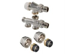 Термостатический узел нижнего подключения радиатора (комплект) 1/2"х100%х3/4"ЕК VALTEC