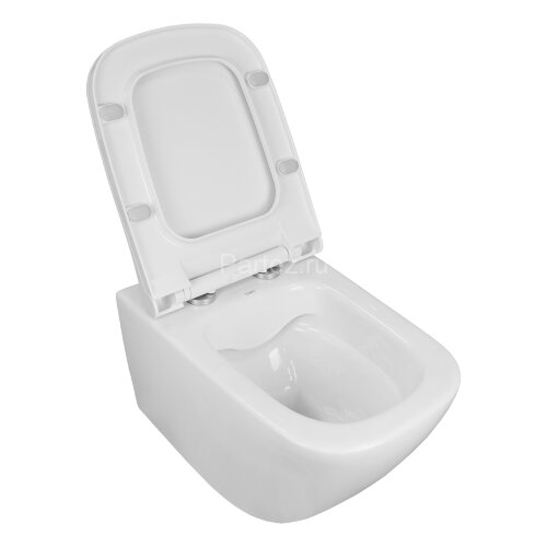 Унитаз подвесной Turavit LUNA 355х510х285 в комплекте с тонким, быстросъемным сиденьем микролифт (LN