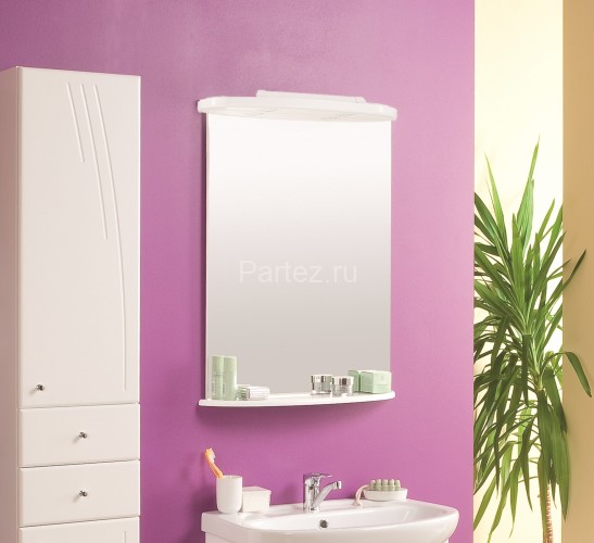 Зеркало AQUATON МИНИМА 65 подсветкой, с полкой, белый (1A000502MN010)