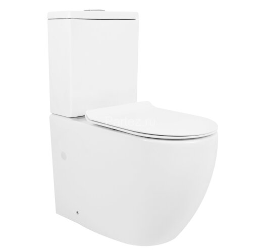 Унитаз-компакт Azario CORSA 630x380x830 напольный, безободковый с бачком и сиденьем микролифт (AZ-20