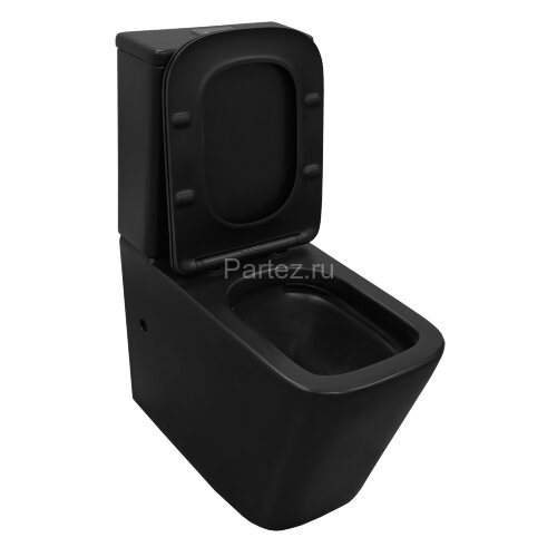 Унитаз-компакт Azario Black King 370х640х810 безободковый, с быстросъемным сиденьем микролифт, черны