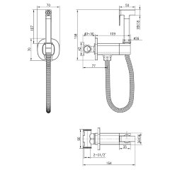 Смеситель Lemark Solo LM7172BL с гигиеническим душем, встраиваемый