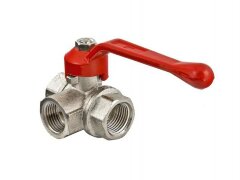 Кран шаровой трехходовой тип L 1/2" ВР рыч. VALTEC