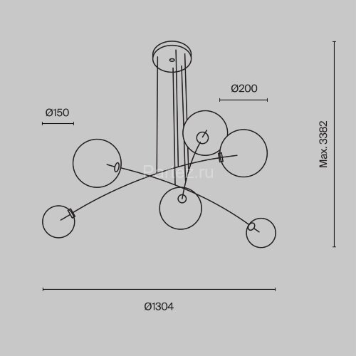 Подвесной светильник Maytoni MOD172PL-06BS