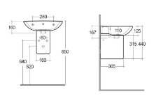 Полупьедестал для раковины Rak Ceramics Rak-ORIGIN белый (CY0103AWHA)