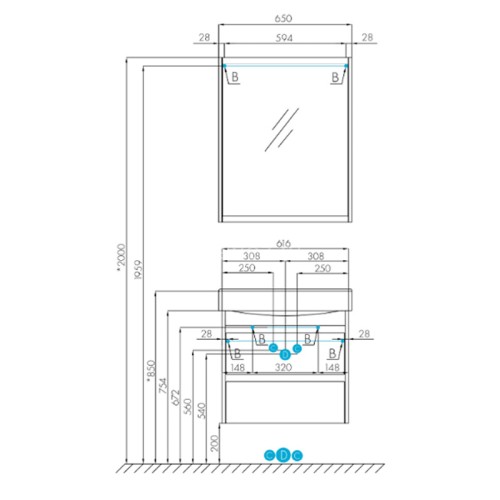 Тумба под раковину AQUATON Нортон 80 подвесная, белая (1A248901NT010)