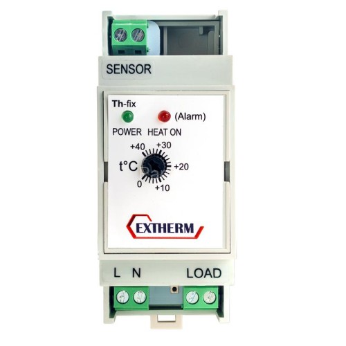 Термостат механический 16А для площадок; грунта; пола на DIN-рейку Extherm Th-fix