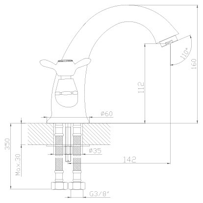 Смеситель Rossinka Q02-61 для раковины