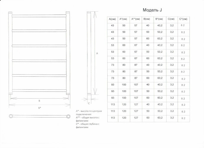 Полотенцесушитель водяной ДВИН J лесенка 60/40, полированный (4627085972631)