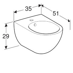 Биде Geberit Acanto без крышки, белое (500.601.01.2)