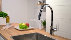 Hansgrohe 31815000 Focus Смеситель для кухни 240, однорычажный, с выдвижным душем, 1/2