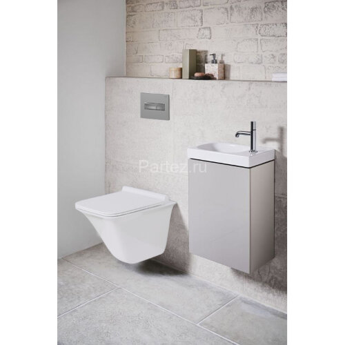 Кнопка смыва Loranto механическая, двойная, хром матовый