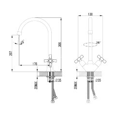 Смеситель Lemark Benefit LM2505C для кухни