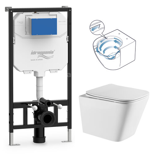 СЕТ: Инсталляция IDROSPANIA TABARCA + унитаз Azario Teramo смыв "Торнадо", с быстросъемным сиденьем