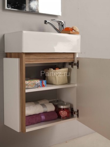 Тумба под раковину AQUATON Эклипс М46, правая, белая (1A172801EK49R)