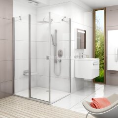 Душевая дверь Ravak CHROME распашная 100х195, толщина полотна 6мм универсальная, цвет профиля белый