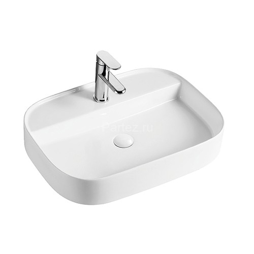 Раковина накладная Azario 610x450x120 овальная, белый глянец (AZ-2205)