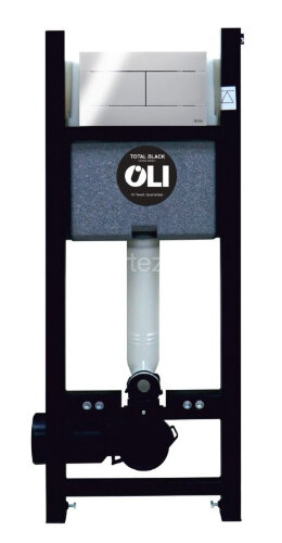 Комплект: Инсталляция Expert Total Black LE, мех. + панель слива Slim Della хр.гл. OLI (886668SDOO)